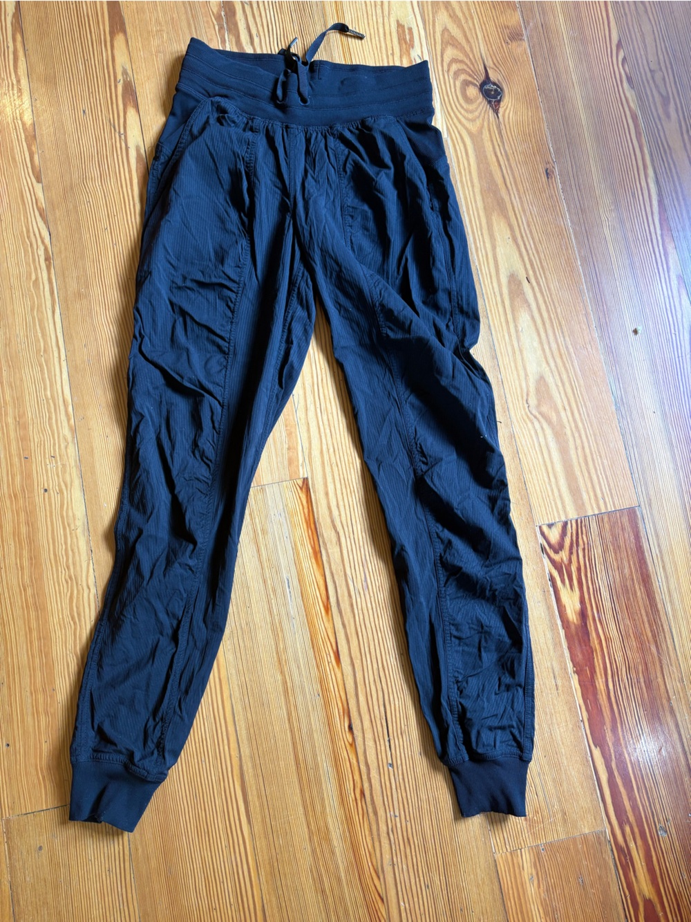 lululemon athletica Black Track Joggers with Drawstring Waist